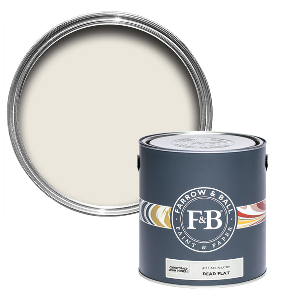 Offene Dead Flat Farbdose von Au Lait, dass dem weichem Weiß von Zichorienkaffee nahempfunden ist.