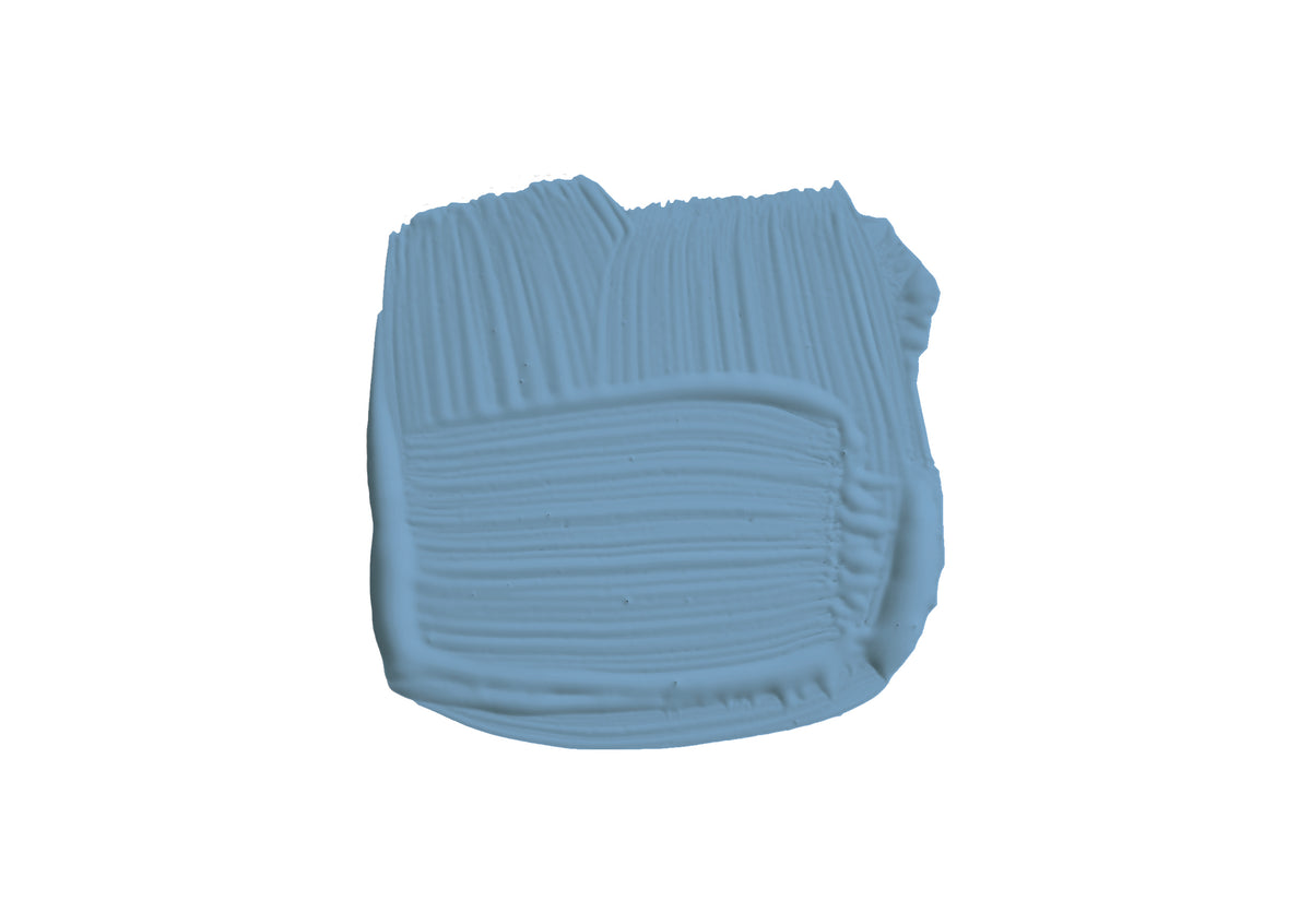 Farbklecks von Bay Area Blue, einem Blau von der Küste San Franziscos 