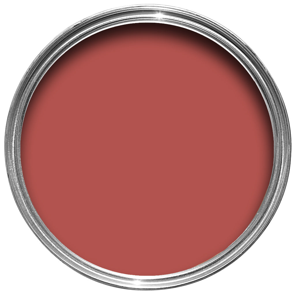 Offene Farbdose von oben von Blazer, einem frischen Rot, das von College-Jacken inspiriert ist. 