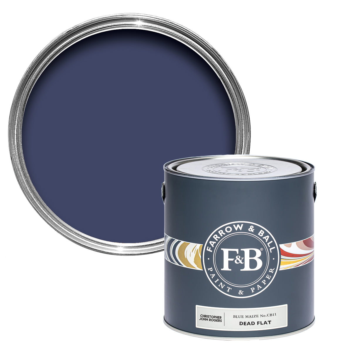Offene Dead Flat Farbdose von Blue Maize, dem dunkel Blau, dass von dem Mais inspiriert ist, der in Mexico und den Südstaaten beliebt ist.