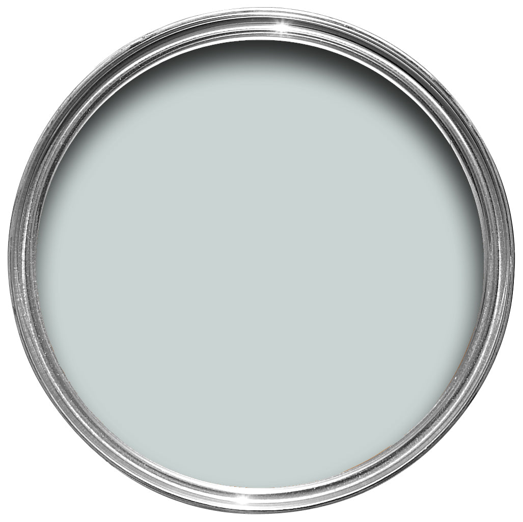 Offene Farbdose von oben von Borrowed Light, einem zarten und leichtem Blau
