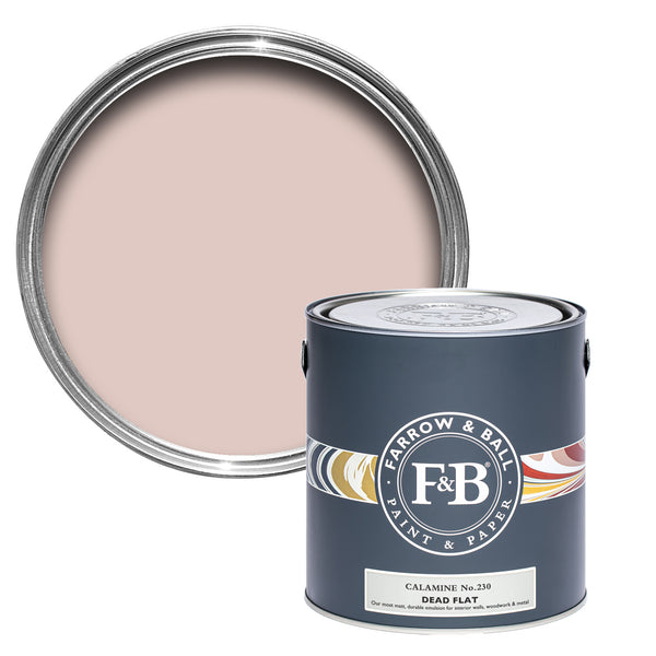 Offene Dead Flat Farbdose von Calamine, einem jugendlichen, freundlichen und zartem Pink.