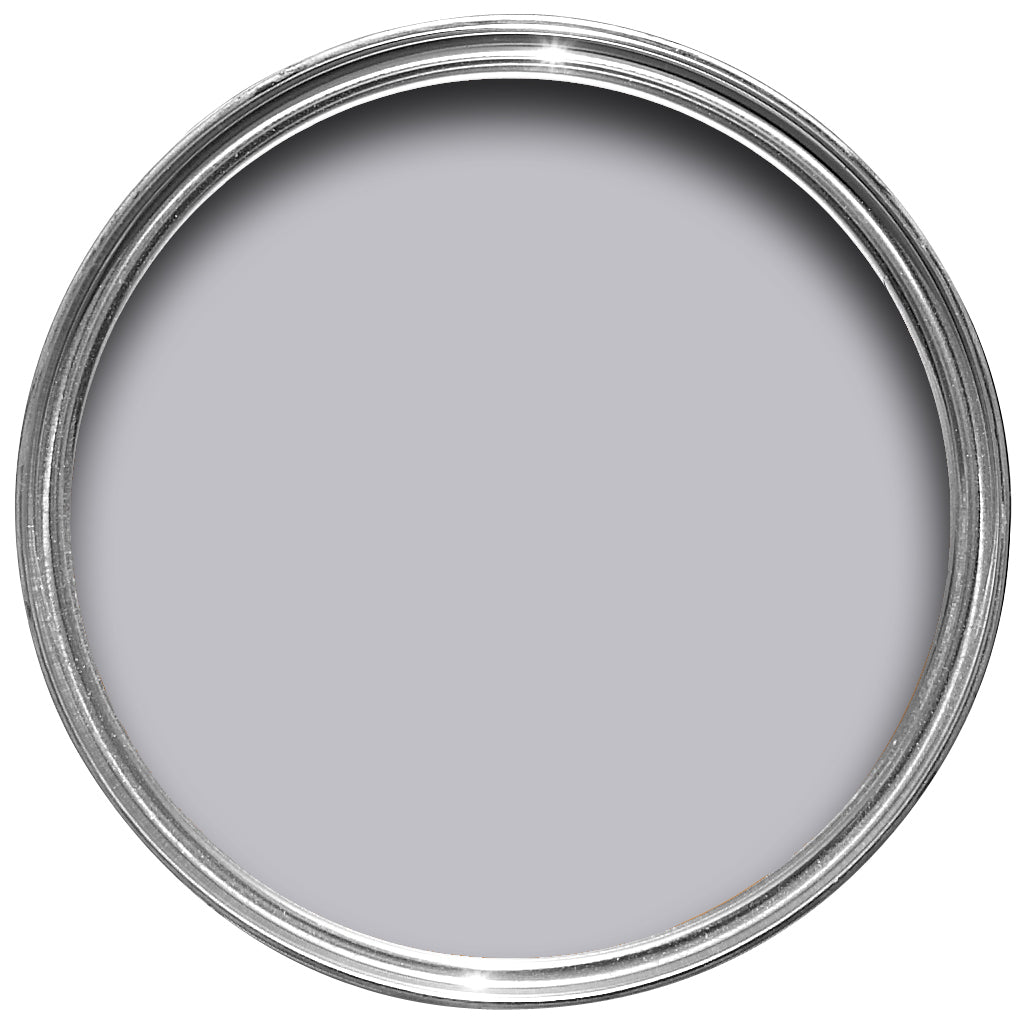 Offene Farbdose von oben von Calluna, einem ruhigen Lila, das an Heidekraut erinnert.
