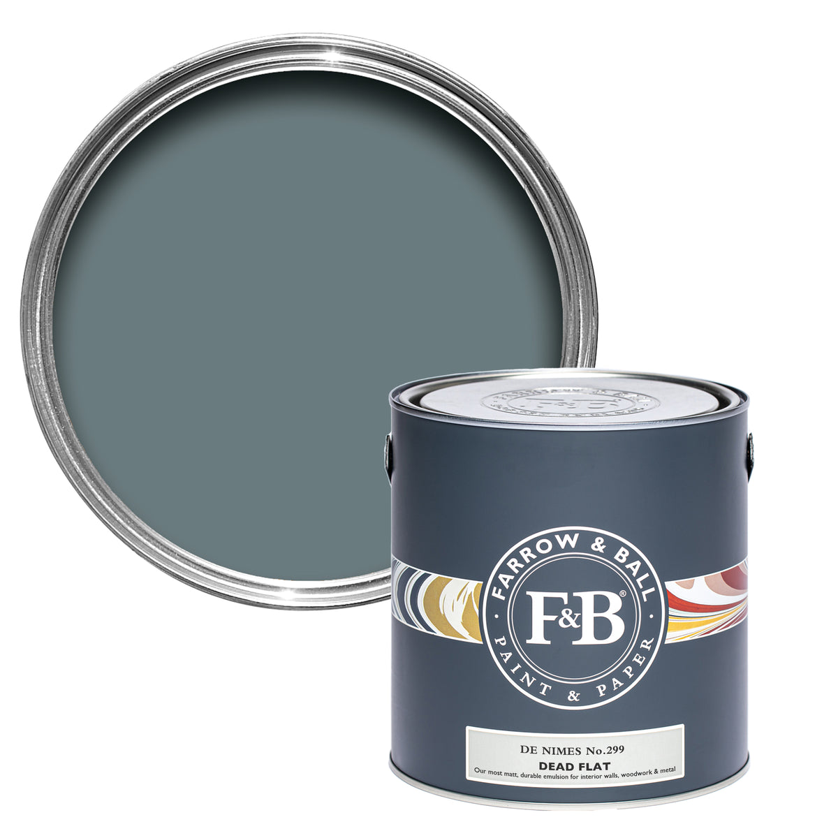 Offene Dead Flat Farbdose De Nimes, einem elegantes Blau, wie wir es von Hosen kennen