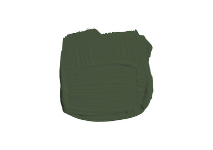 Farbklecks von Duck Green, einem dunklen Grün, wie man es vom Gefieder der Stockente kennt.