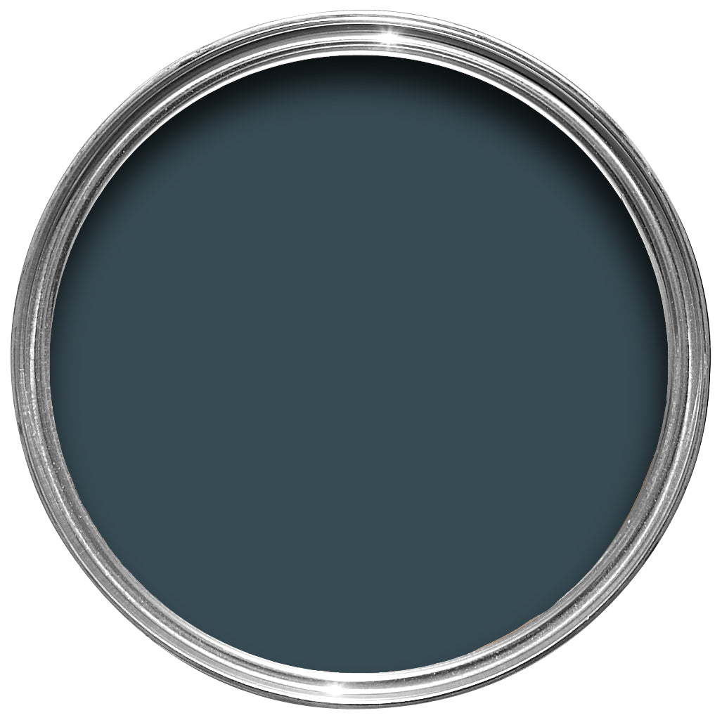 Offene Farbdose von oben von Hague Blue, dem kräftvollen und elegantem Hollandblau 
