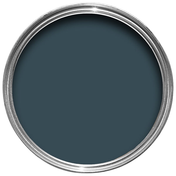 Offene Farbdose von oben von Hague Blue, dem kräftvollen und elegantem Hollandblau 
