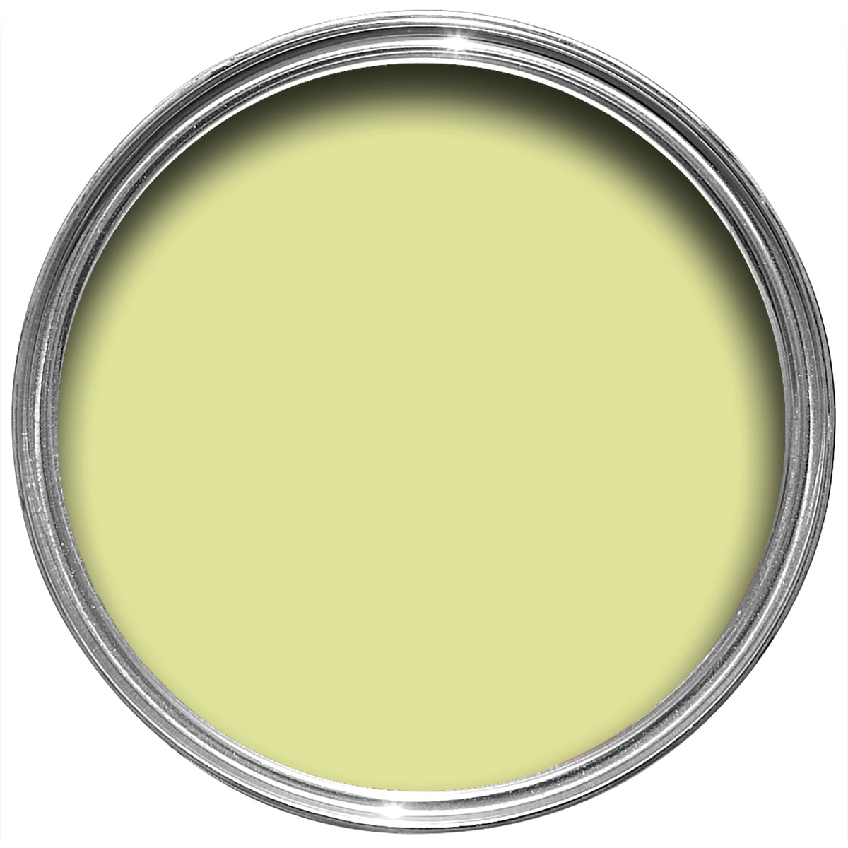 Offene Farbdose von oben von Hog Plum, einem erdigen Gelb, das an die süß-saure Frucht der Schweinepflaume erinnert. 