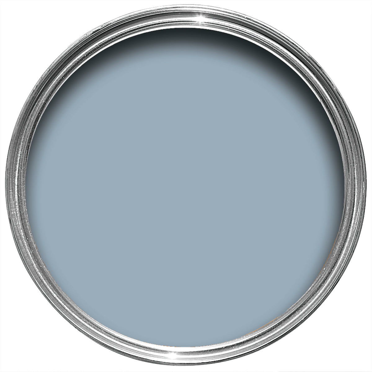 Offene Farbdose von oben von Kittiwake, einem kühlen Blau, das von Möwenflügeln inspiriert ist. 
