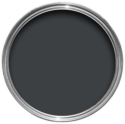 Offene Farbdose von oben von Off-Black, einem klassischen aber weichen Schwarz
