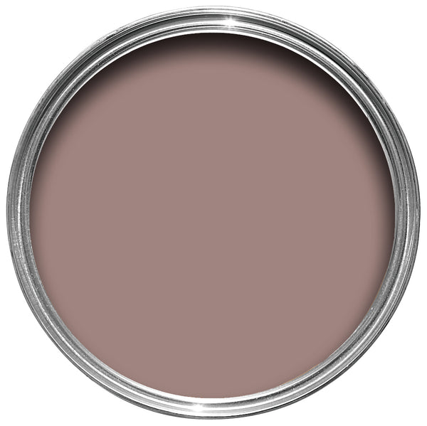 Offene Farbdose von oben von Sulking Room Pink, einem erwachsenen, damenhaften und dadurch gedecktem Rosa
