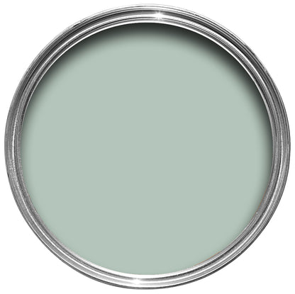Offene Farbdose von oben von Teresa's Green, einem gesättigtem, aber zarten Blaugrün.
