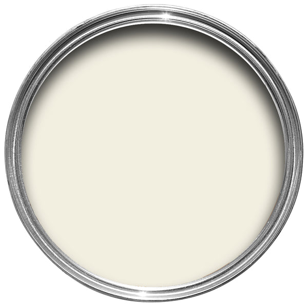 Offene Farbdose von oben von Wimborne White, einem zuverlässigen Weiß, das jedem Raum schmeichelt
