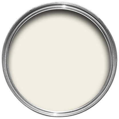 Offene Farbdose von oben von Wimborne White, einem zuverlässigen Weiß, das jedem Raum schmeichelt
