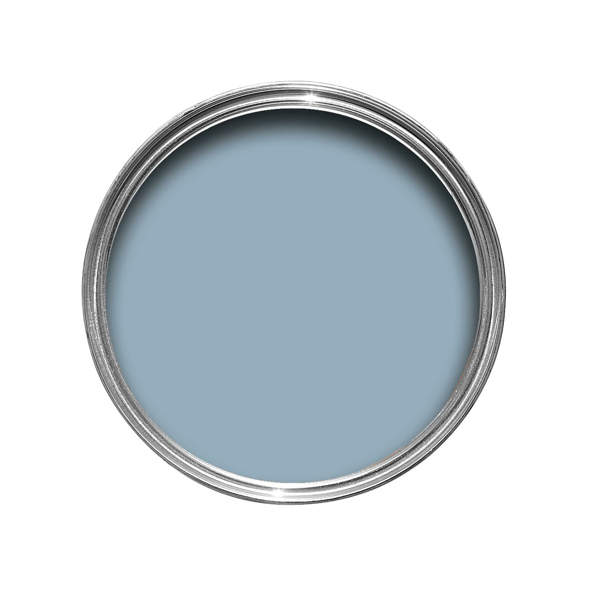 Offene Farbdose von oben von Kittiwake, einem kühlen Blau, das von Möwenflügeln inspiriert ist. 
