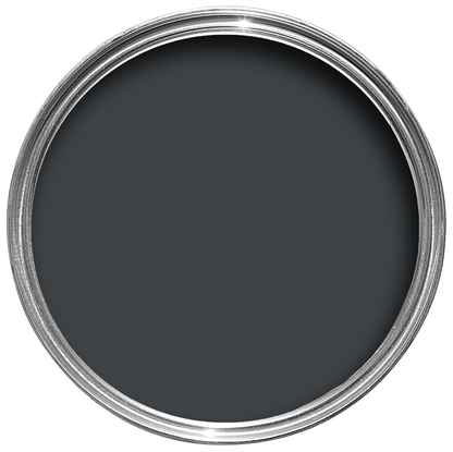 Offene Farbdose von oben von Black Blue, einem mondänem fast schwarzen Blau 